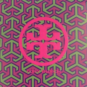 Tory Burch black ballet flat with patent toe.